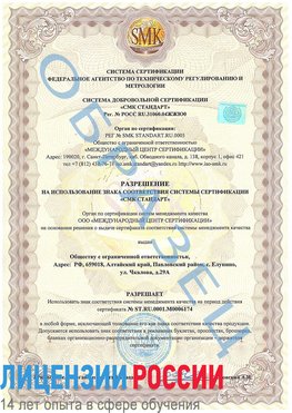 Образец разрешение Куанда Сертификат ISO 22000